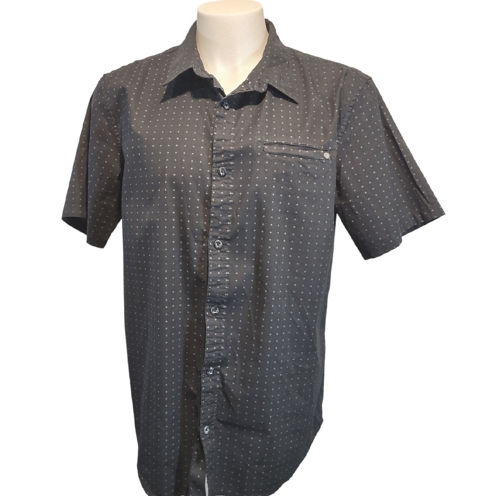 Voyager Button Down Shirt XL Cabin Core Streetwear Mens Geometric Diamond Print